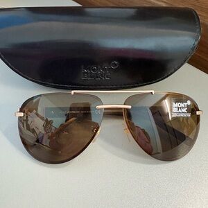 Montblanc Aviator Sunglasses Brown Lenses withGold Frame
